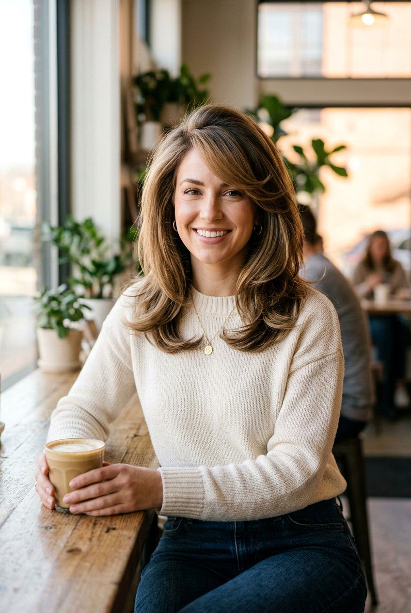 Voluminous Blowout with Side Bangs - 20 hairstyles for receding hairline women - 20 hairstyles for receding hairline women