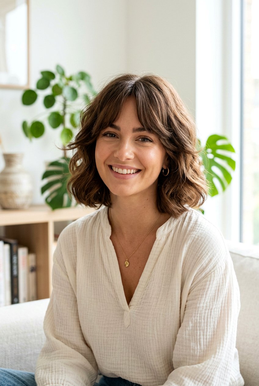 Voluminous Bob Haircut With Curtain Bangs - 20 voluminous bob hairstyle - 20 voluminous bob hairstyle