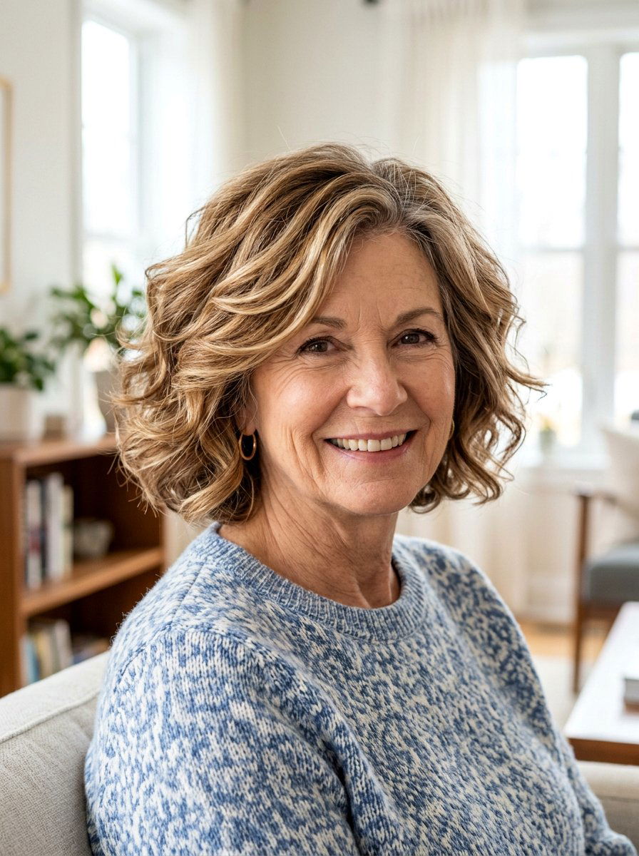 Voluminous Bob With Highlights - 20 short bob with volume for older women - 20 short bob with volume for older women