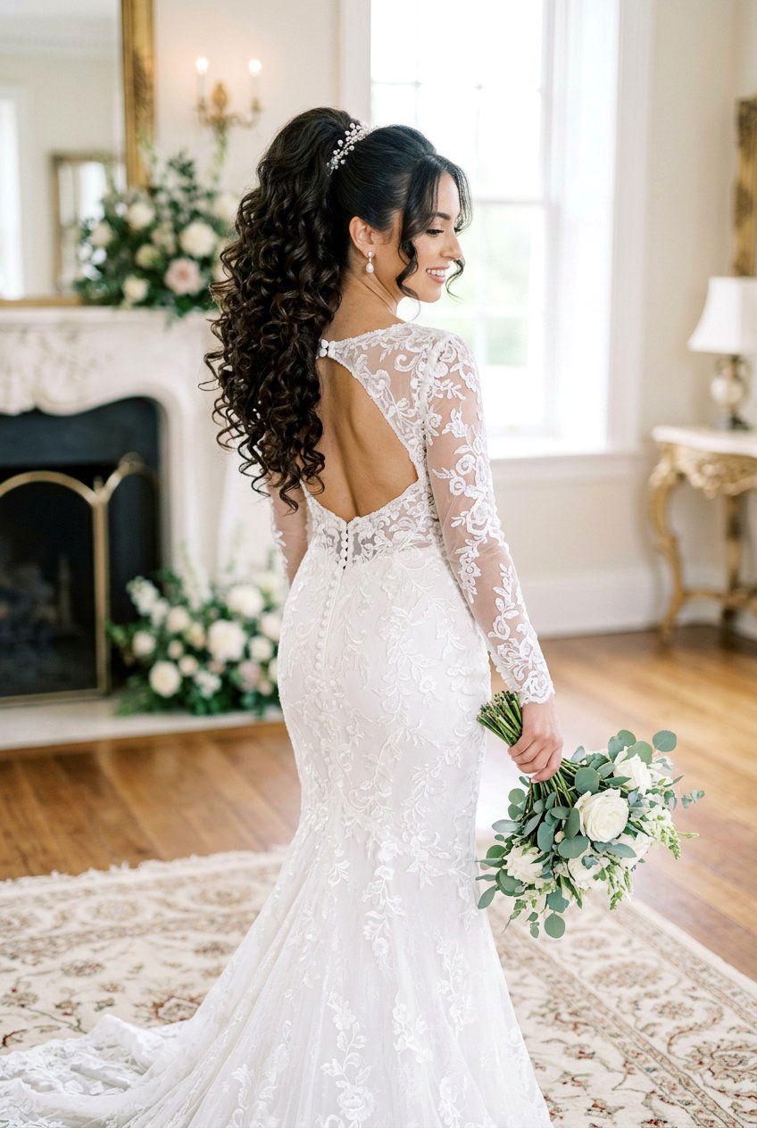 Voluminous Bridal Ponytail With Curls - 20 voluminous bridal ponytail - 20 voluminous bridal ponytail