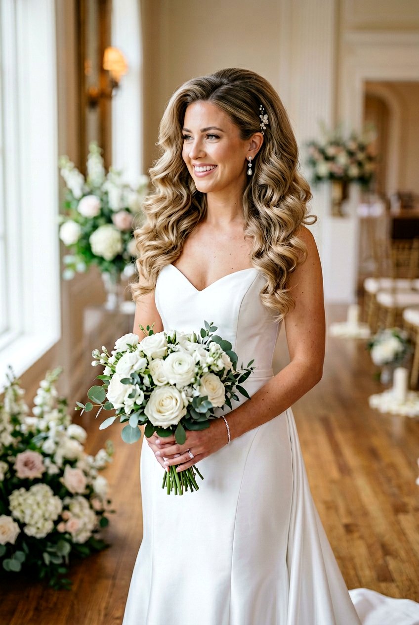Voluminous Bridal Soft Curls With Middle Part - 20 bridal soft curls with middle part - 20 bridal soft curls with middle part