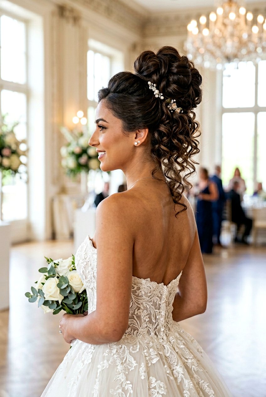 Voluminous Bun with Curls for Prom - 20 prom bun hairstyles - 20 prom bun hairstyles