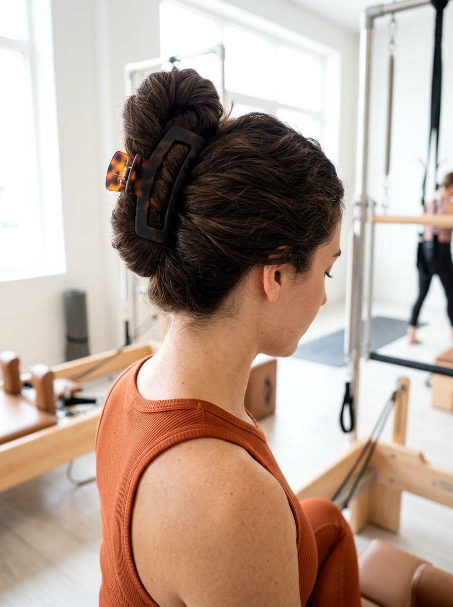 Voluminous Claw Clip Pilates Hairstyle - 20 pilates hairstyles for women - 20 pilates hairstyles for women