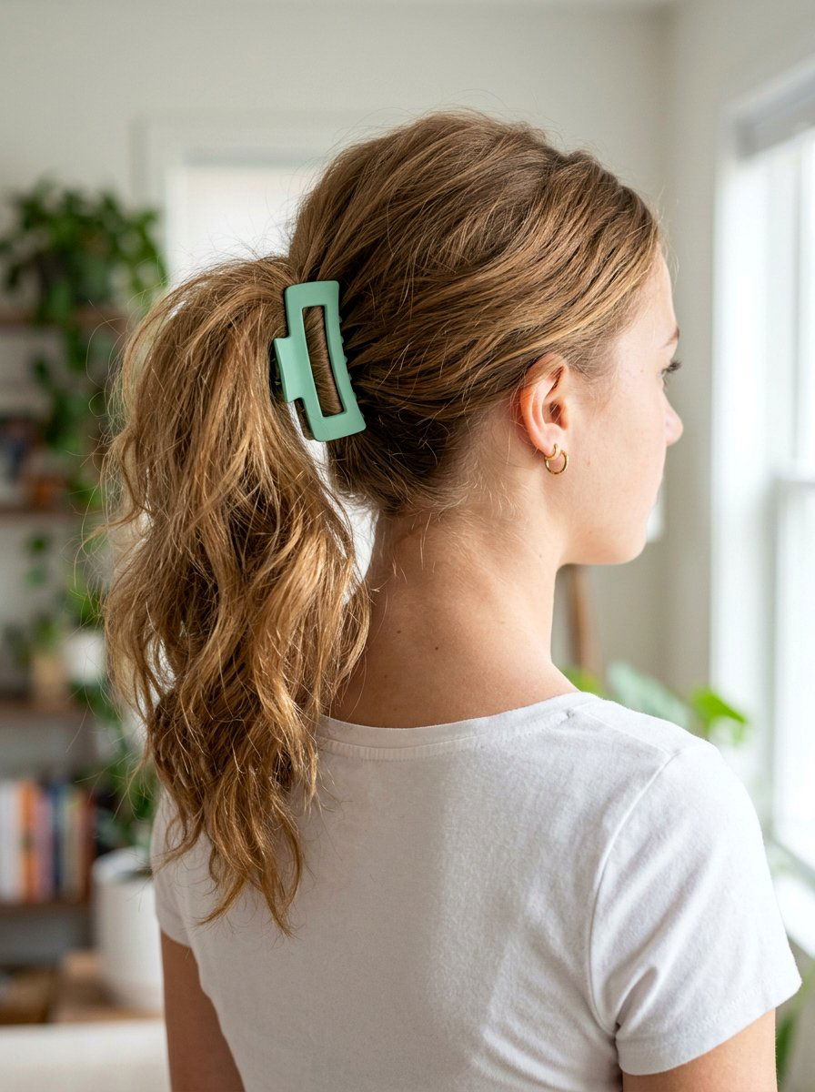 Voluminous Claw Clip Ponytail for Fine Hair - 20 school ponytail with claw clip - 20 school ponytail with claw clip