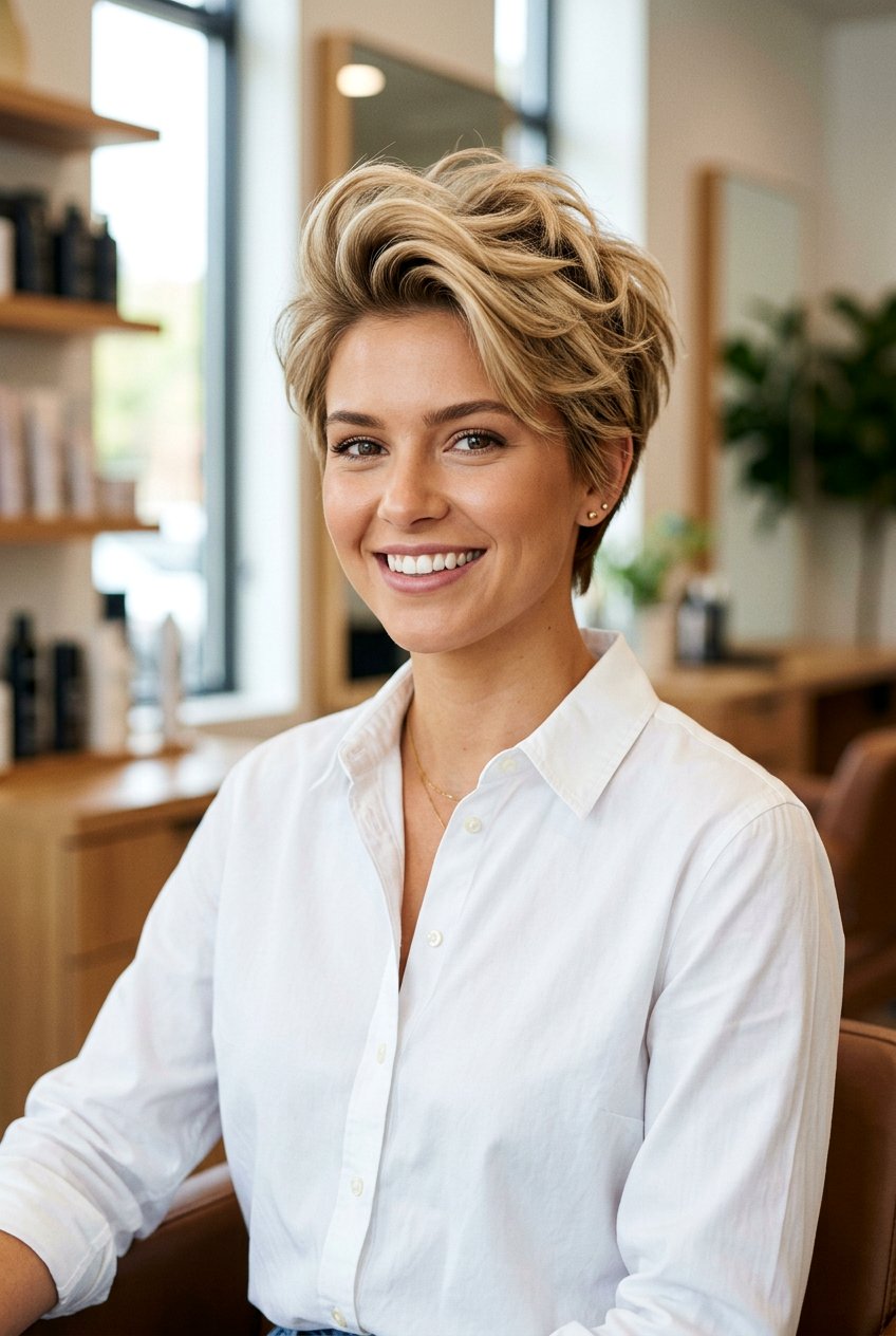 Voluminous Crop Haircut - 20 80s layered short haircut women - 20 80s layered short haircut women