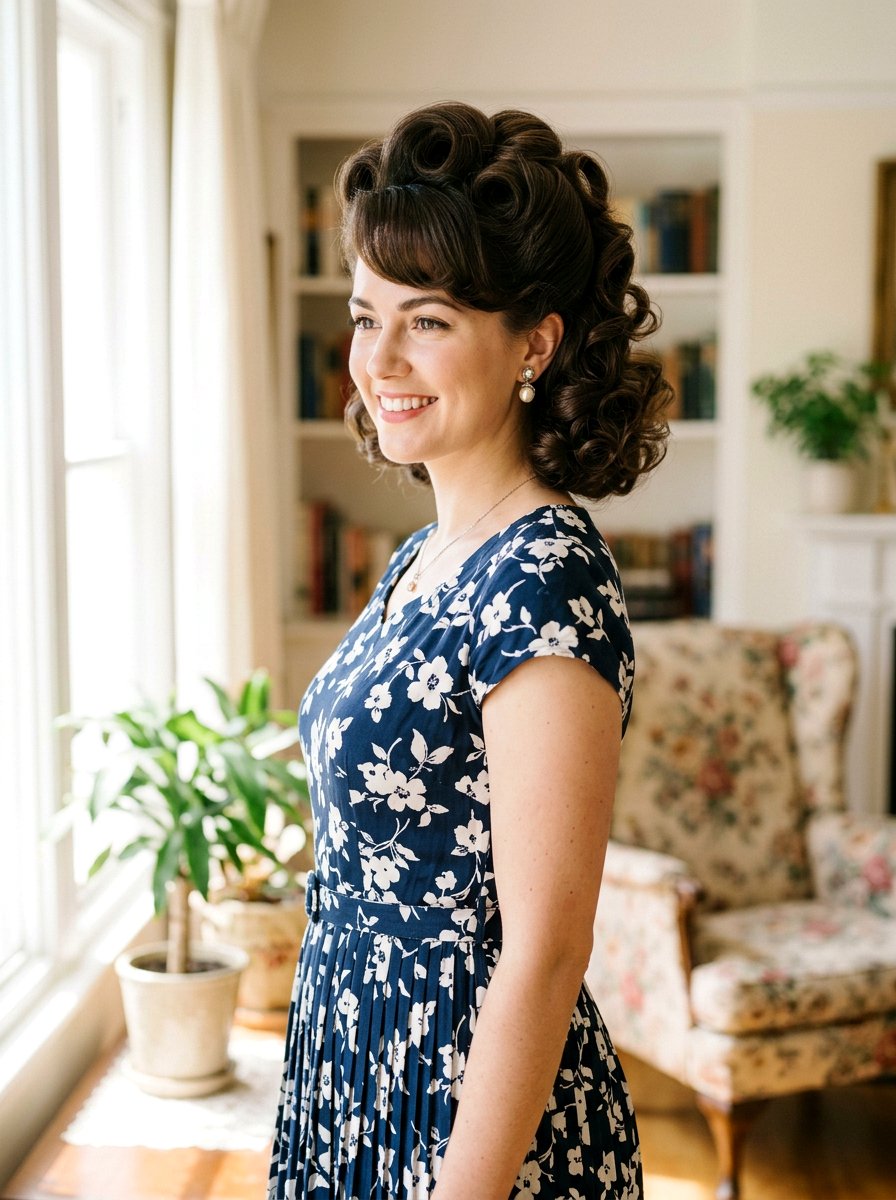 Voluminous Crown Pin Curl Bob - 20 pin curl bob hairstyle - 20 pin curl bob hairstyle