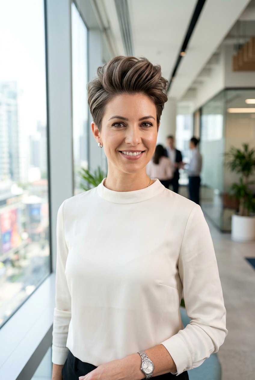 Voluminous Crown Pixie Haircut - 20 mom pixie haircut for fine hair - 20 mom pixie haircut for fine hair