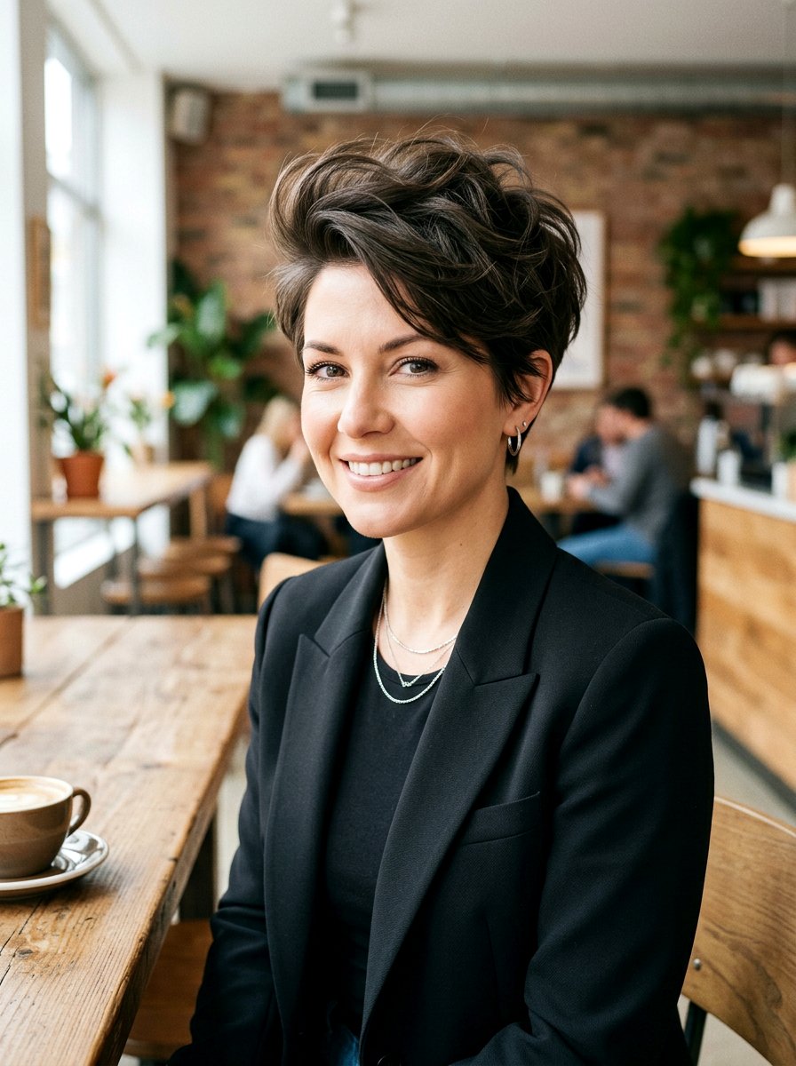 Voluminous Crown Pixie for Apple Face - 20 flattering haircut for apple face women - 20 flattering haircut for apple face women