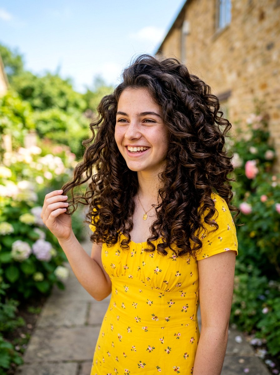 Voluminous Curly Blowout - 20 teen girls picture day hairstyle with curls - 20 teen girls picture day hairstyle with curls