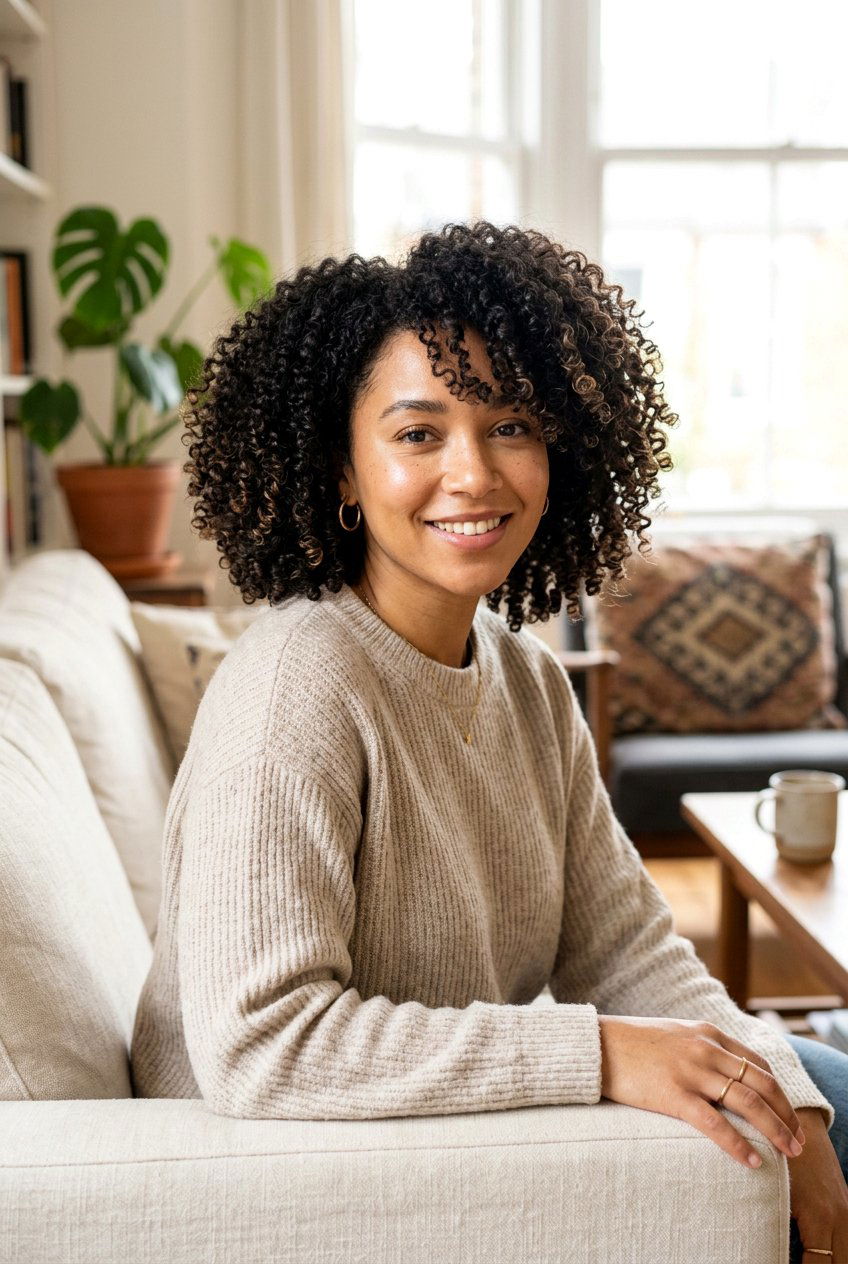 Voluminous Curly Bob - 20 hairstyles for receding hairline women - 20 hairstyles for receding hairline women