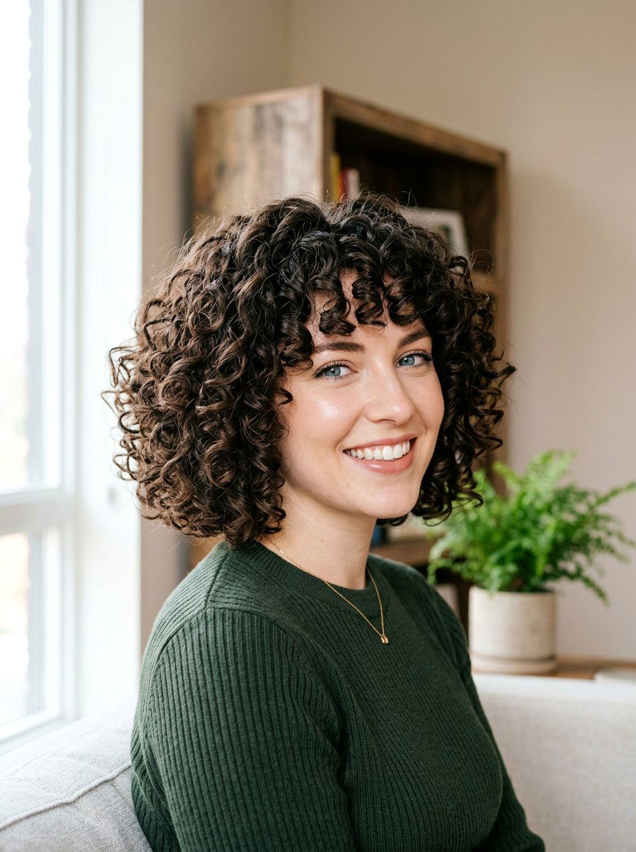 Voluminous Curly Bob - 20 soft glam hairstyle for mature women - 20 soft glam hairstyle for mature women