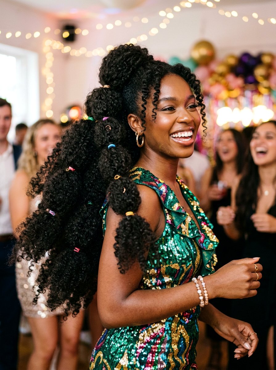 20 Fun Party Hairstyle with Bubble Braids Ideas for Your Night