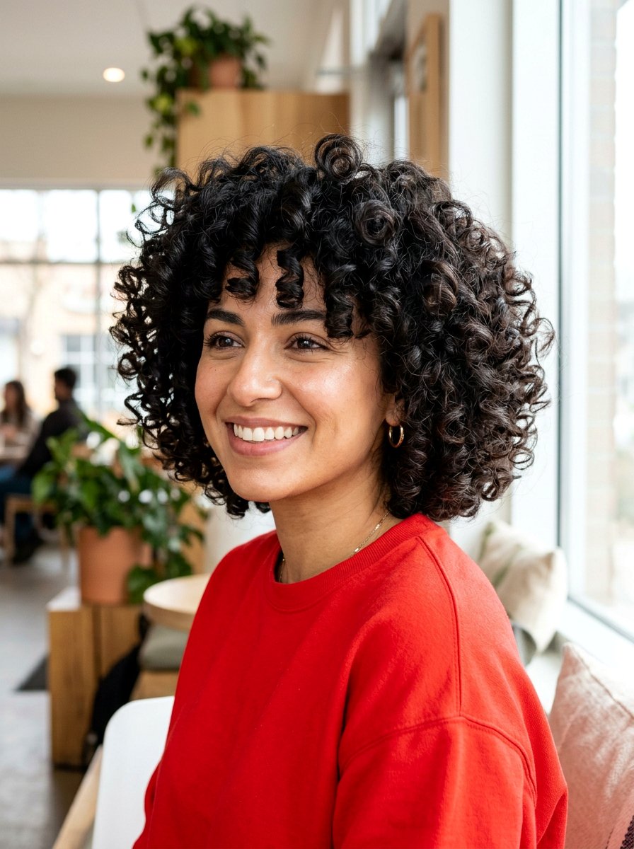Voluminous Curly Chin Length Bob - 20 curly chin length bob for thick curls - 20 curly chin length bob for thick curls