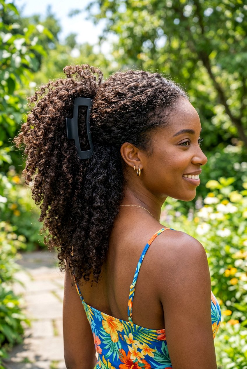 Voluminous Curly Claw Clip Ponytail - 20 claw clip ponytail hairstyle - 20 claw clip ponytail hairstyle