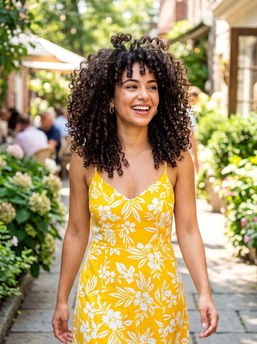 Voluminous Curly Haircut - 20 flattering haircut for pear face women - 20 flattering haircut for pear face women