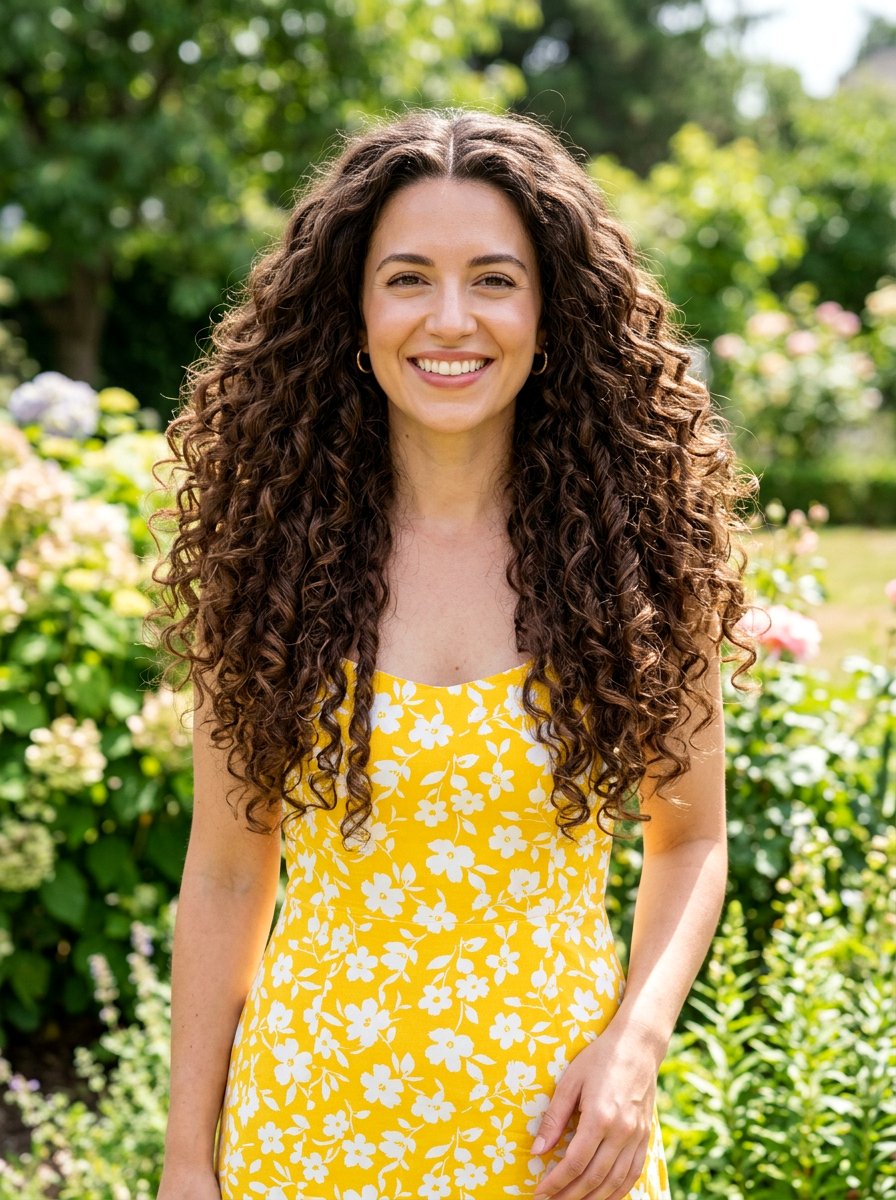 Voluminous Curly Long Hair - 20 hairstyle to balance broad shoulders women - 20 hairstyle to balance broad shoulders women