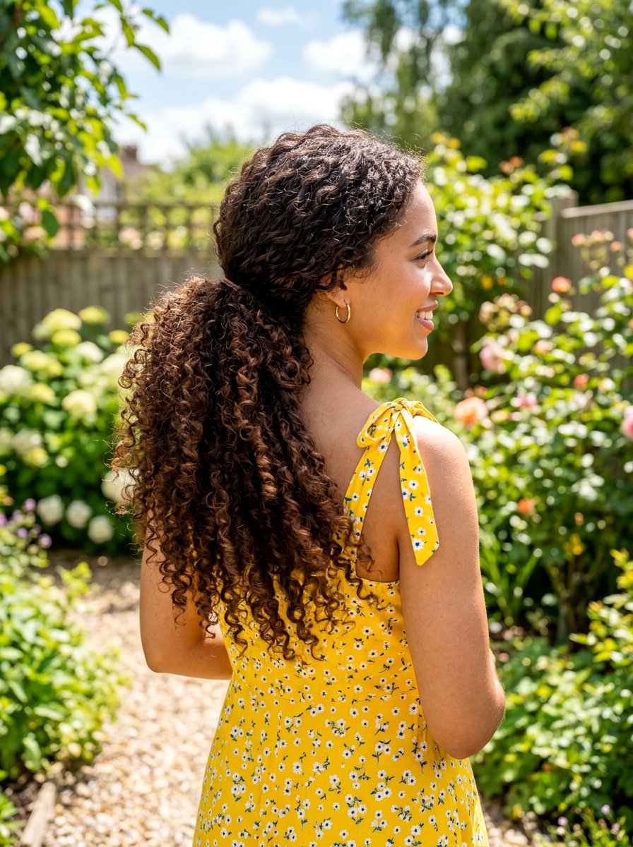 Voluminous Curly Low Ponytail - 20 classy low ponytail hairstyle ideas - 20 classy low ponytail hairstyle ideas