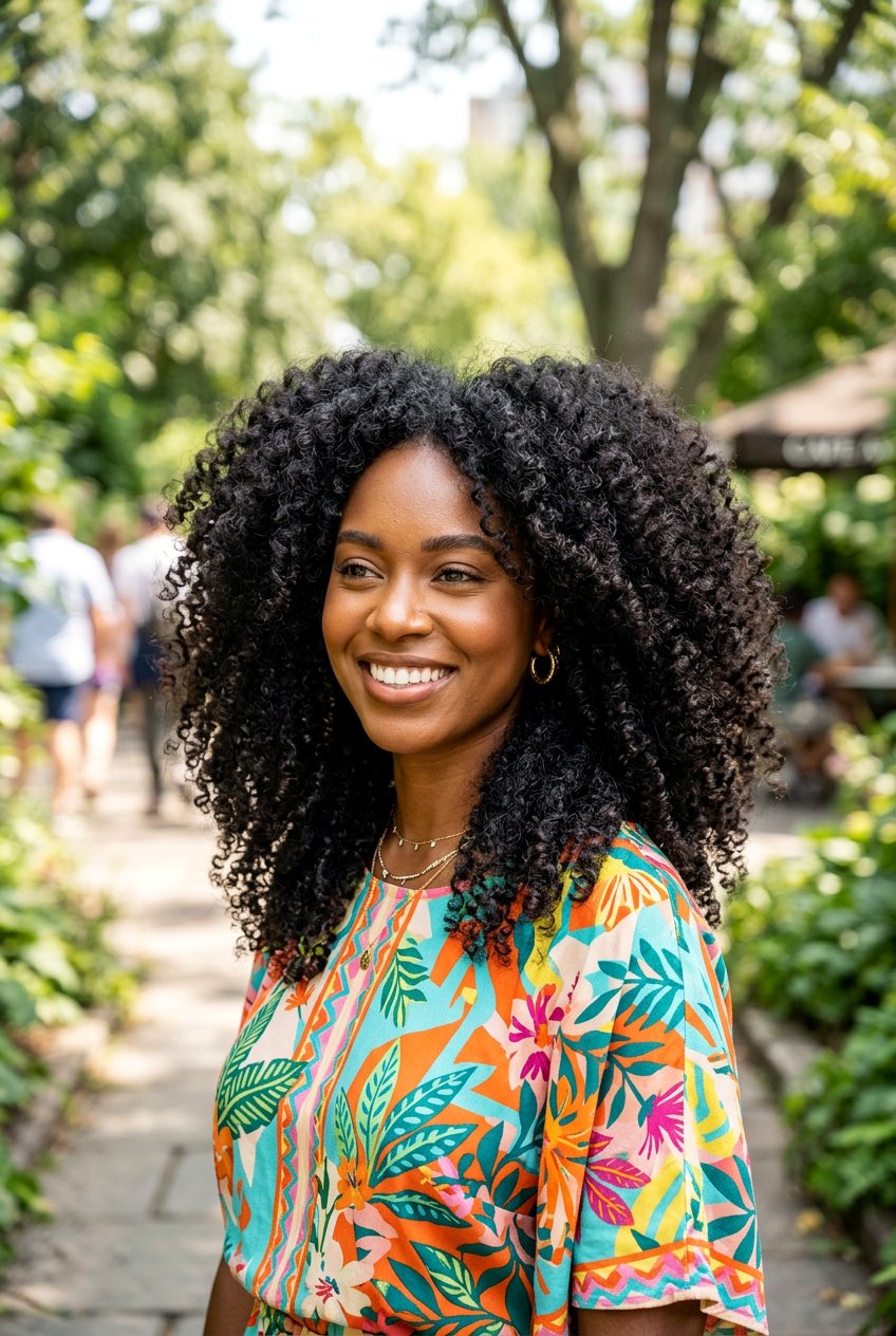 Voluminous Curly Natural Hair for Family Portraits - 20 family portrait hairstyles for women - 20 family portrait hairstyles for women