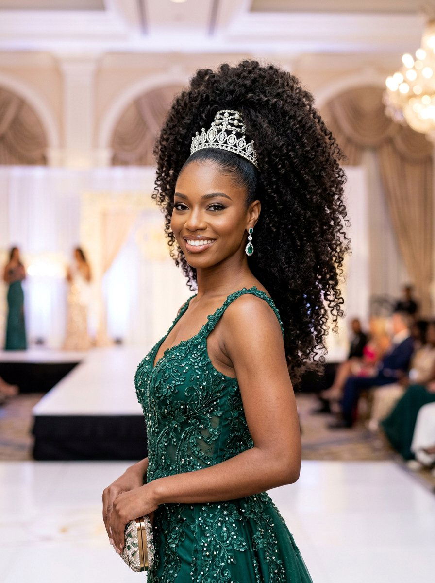 Voluminous Curly Ponytail - 20 western ponytail with curls - 20 western ponytail with curls