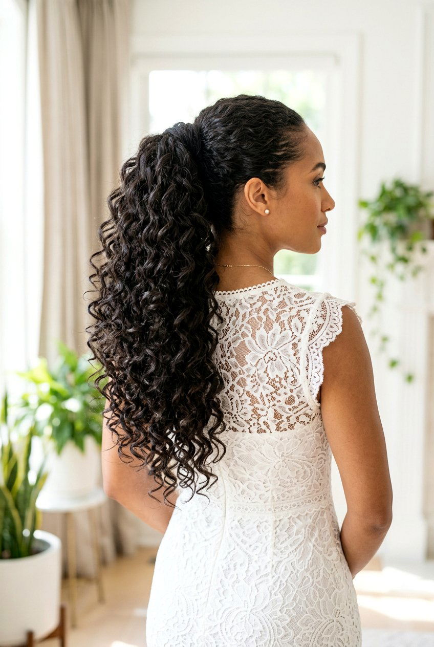 Voluminous Curly Ponytail With Extensions - 20 graduation ponytail with curls - 20 graduation ponytail with curls