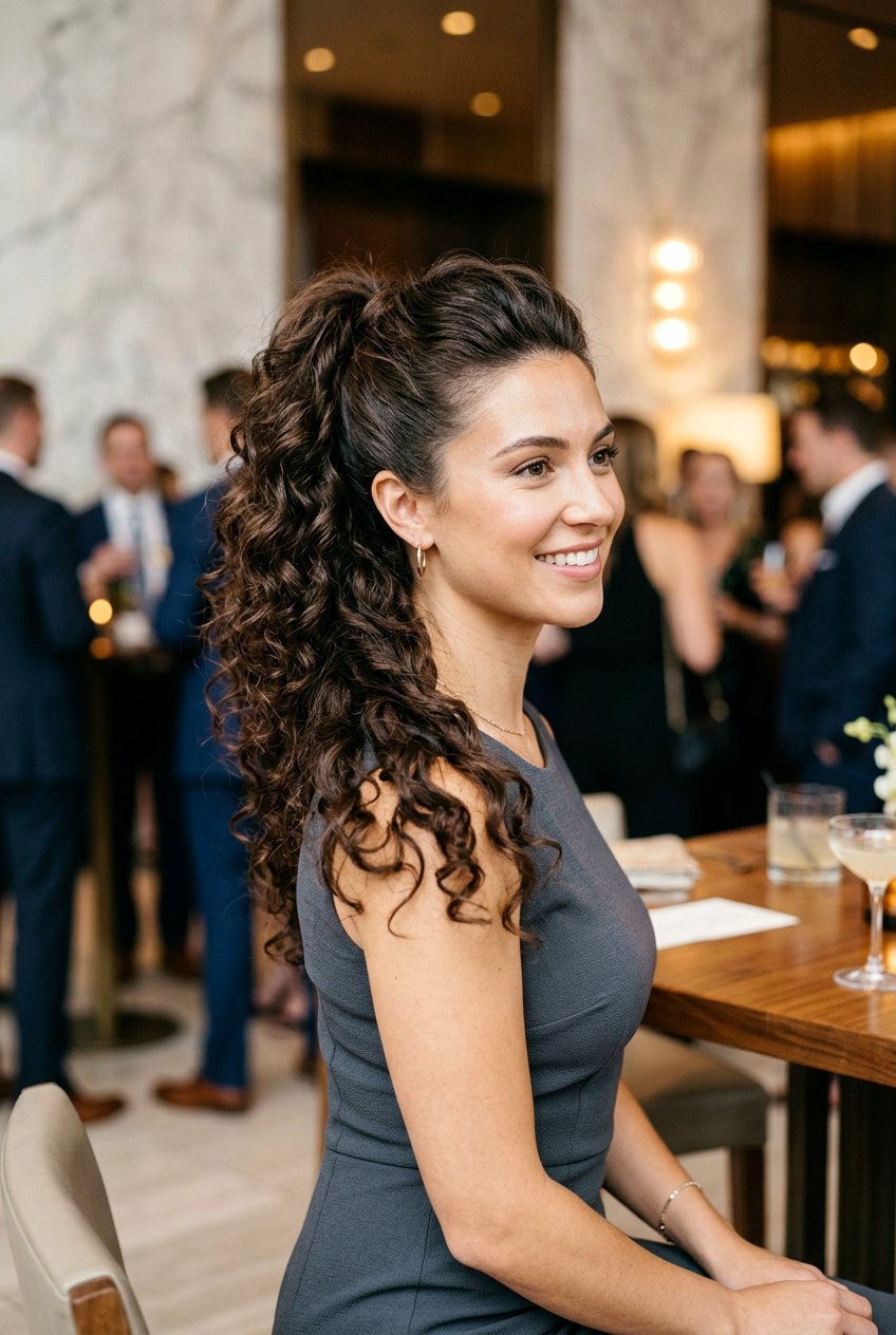 Voluminous Curly Ponytail for Fine Hair - 20 dinner ponytail with curls - 20 dinner ponytail with curls