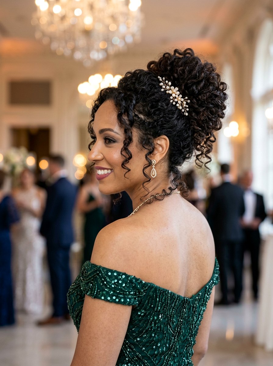 Voluminous Curly Updo - 20 cute curly hairstyle ideas for women - 20 cute curly hairstyle ideas for women