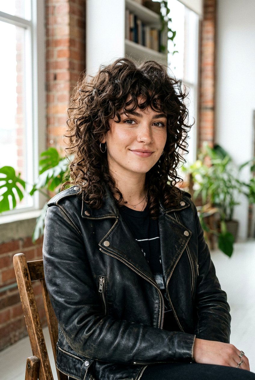 Voluminous Curly Wolf Cut - 20 short bangs for curly hair women - 20 short bangs for curly hair women