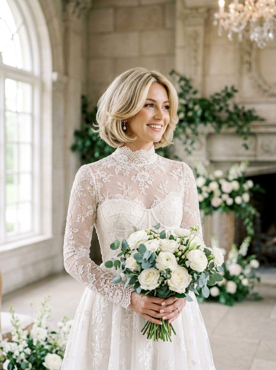 Voluminous Frame Cut Bob - 20 wedding hairstyles for short bob hair - 20 wedding hairstyles for short bob hair