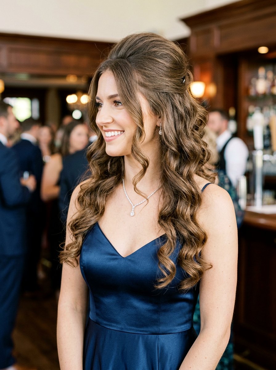 Voluminous Half Up Half Down Curls - 20 soft glam hairstyle for long straight hair - 20 soft glam hairstyle for long straight hair