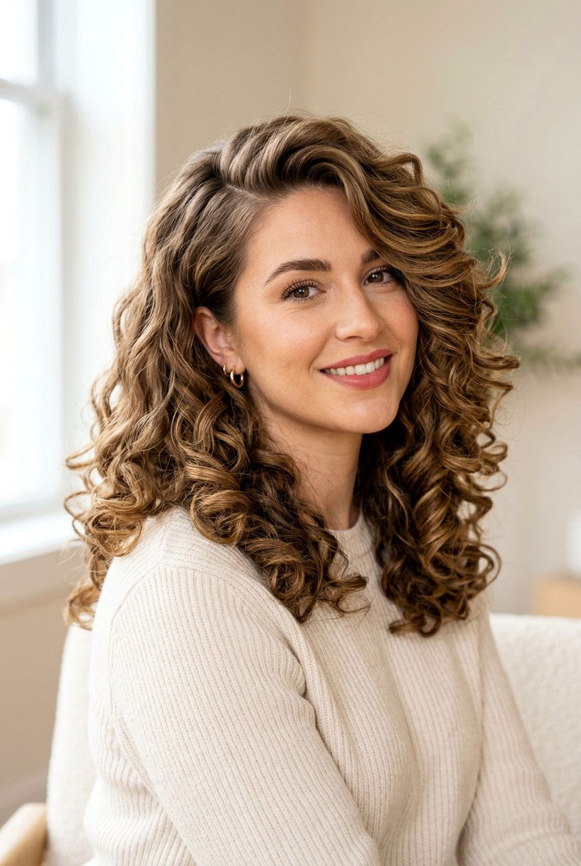 Voluminous Headband Curls With Side Part - 20 headband curls hairstyle - 20 headband curls hairstyle