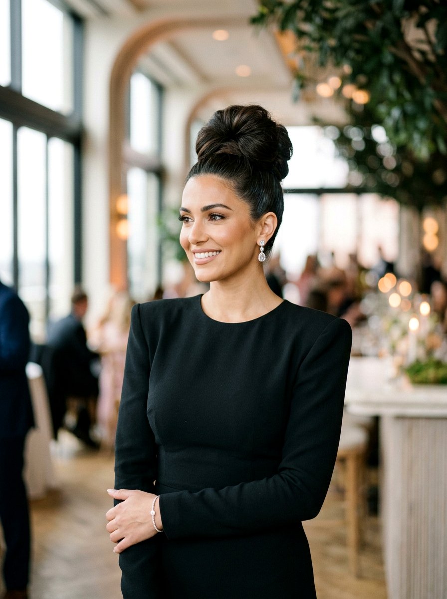 Voluminous High Bun - 20 cute bun hairstyle ideas for work - 20 cute bun hairstyle ideas for work