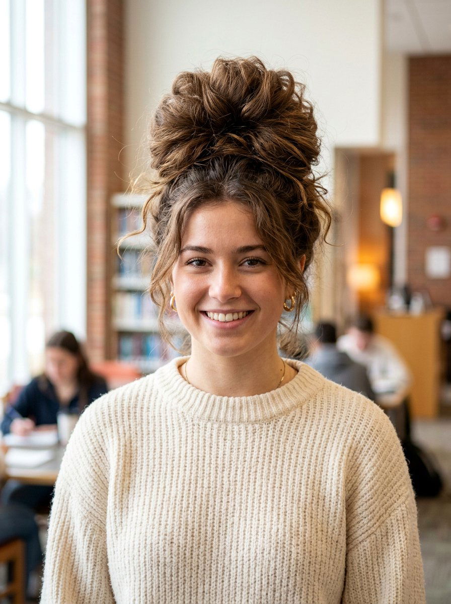 Voluminous High Bun - 20 viral school hairstyle ideas - 20 viral school hairstyle ideas