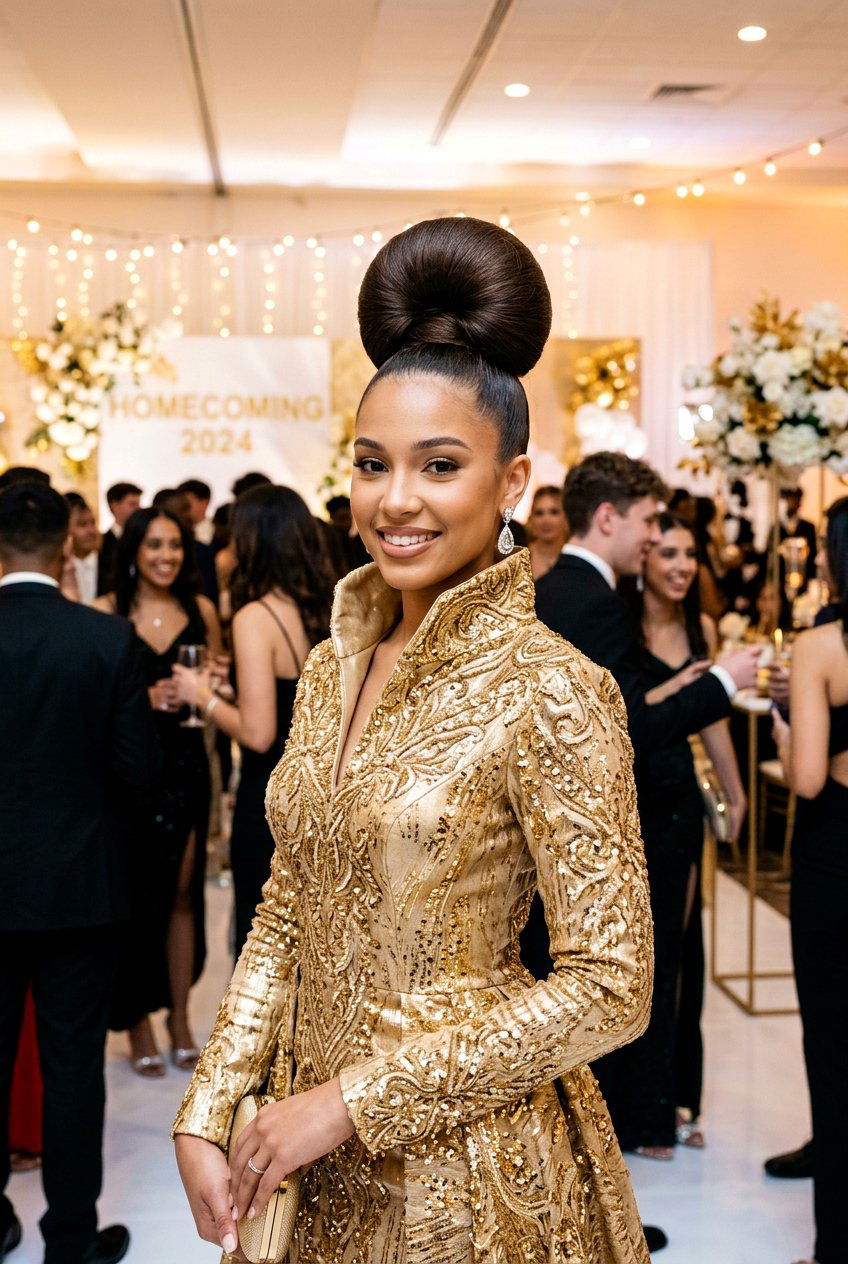 Voluminous High Bun Homecoming - 20 homecoming hairstyle for teenage girls - 20 homecoming hairstyle for teenage girls