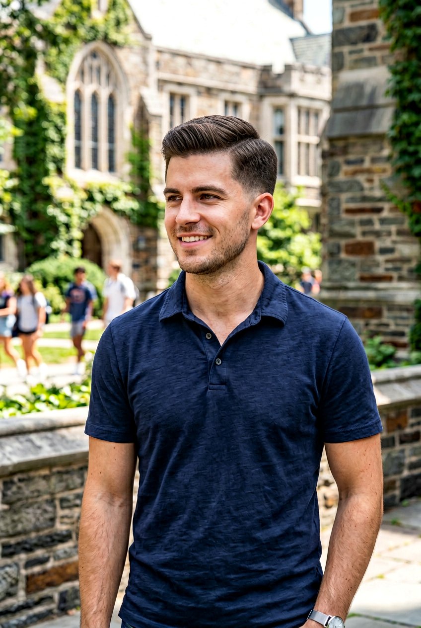 Voluminous Ivy League - 20 mens haircut for round chubby face - 20 men’s haircut for round chubby face