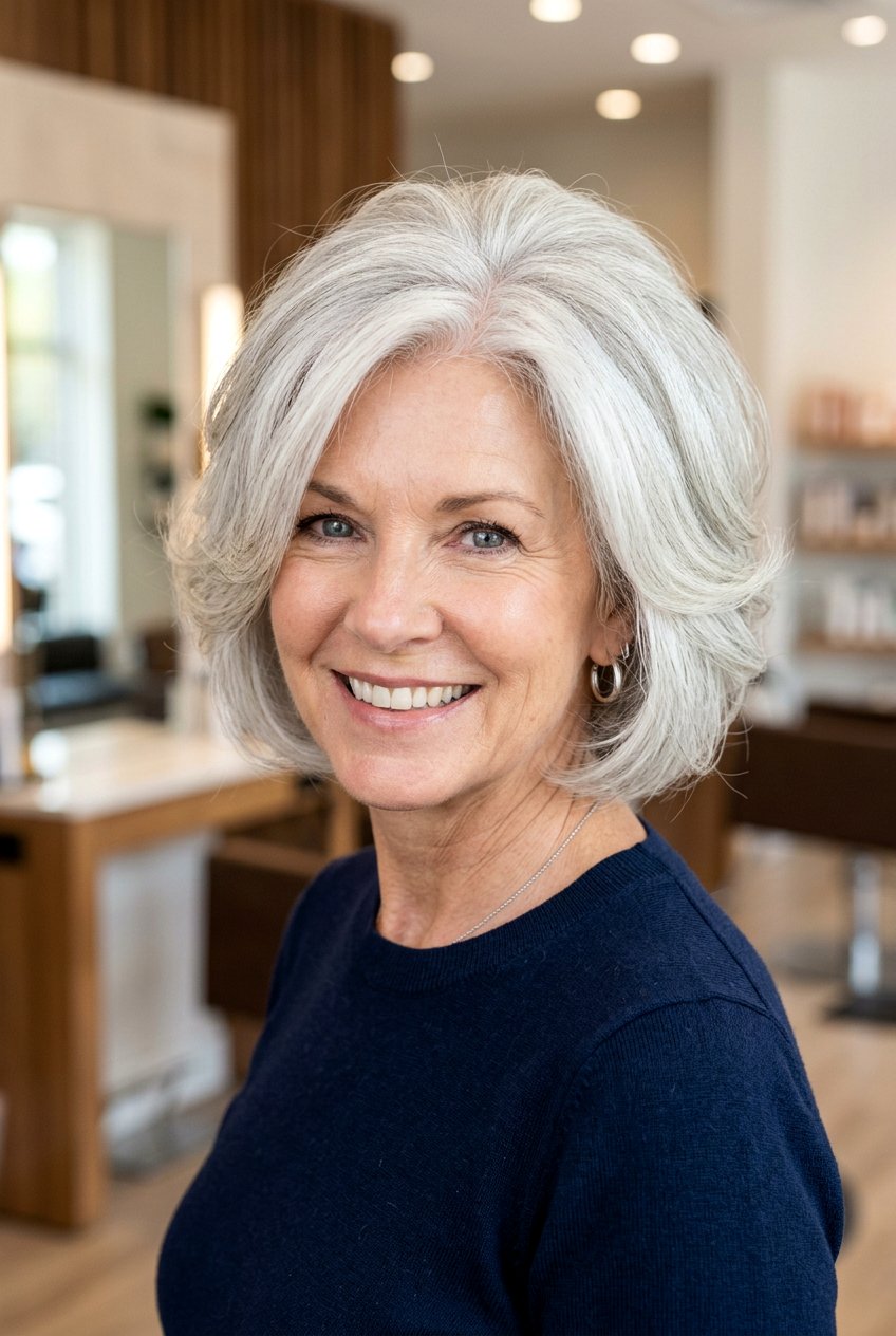Voluminous Layered Bob - 20 layered bob for women over 50 - 20 layered bob for women over 50