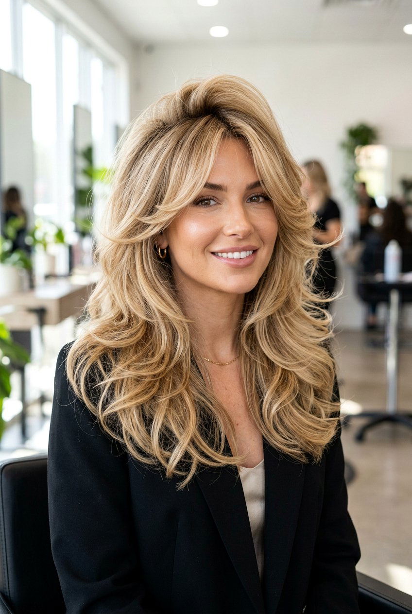 Voluminous Layered Hair - 20 layered hairstyles for women over 50 - 20 layered hairstyles for women over 50