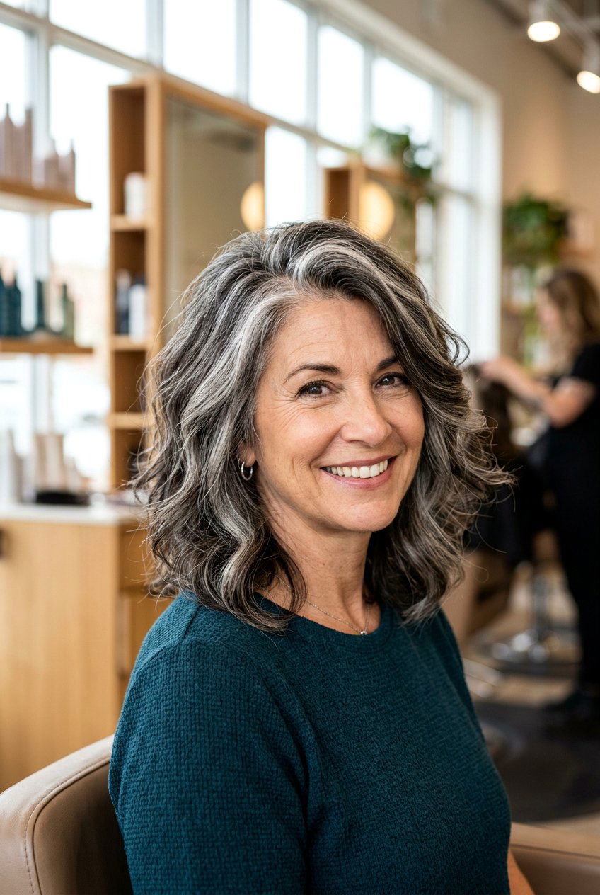 Voluminous Lob - 20 rejuvenating hairstyles for women over 50 - 20 rejuvenating hairstyles for women over 50
