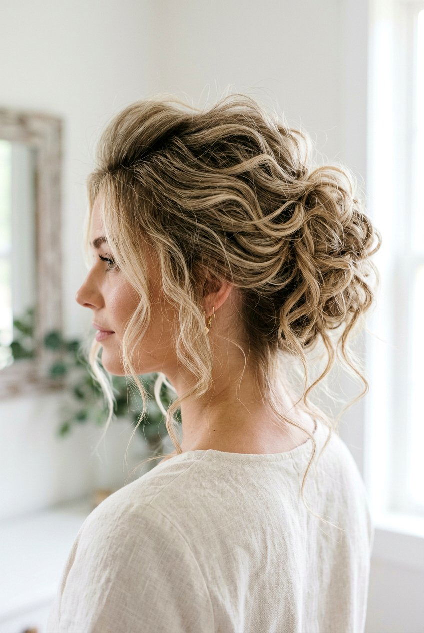 Voluminous Messy Updo - 20 bridesmaid updo hairstyles - 20 bridesmaid updo hairstyles