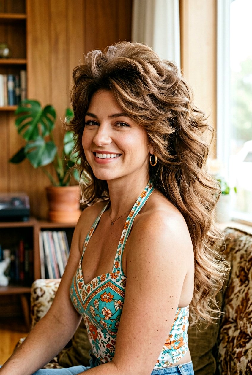 Voluminous Mullet With Feathered Layers - 20 mullet haircut for thick hair women - 20 mullet haircut for thick hair women