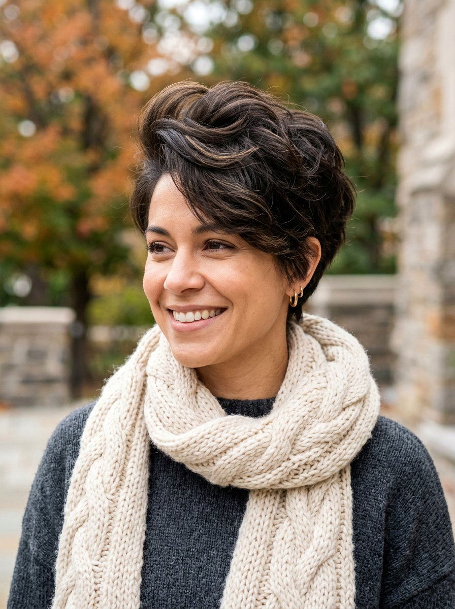 Voluminous Pixie With Root Lift - 20 winter pixie haircut ideas - 20 winter pixie haircut ideas