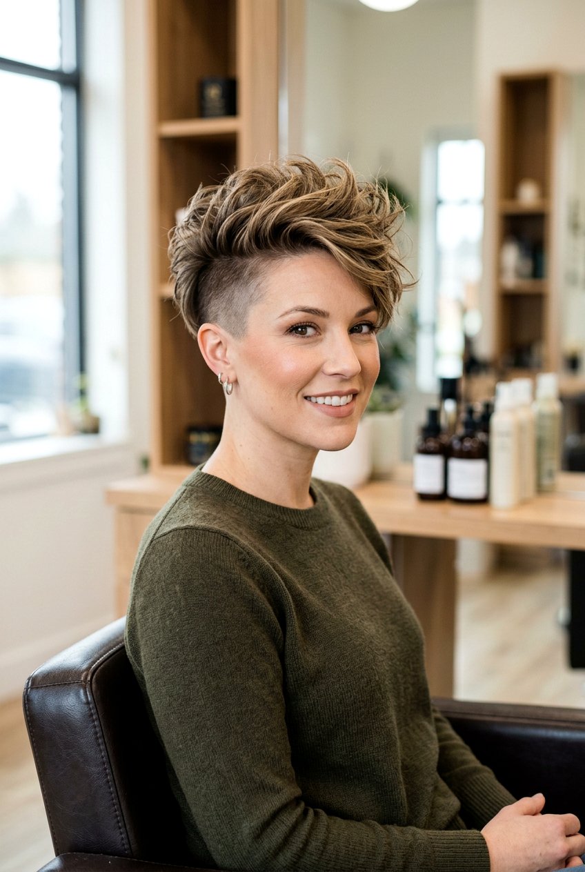 Voluminous Pixie With Undercut - 20 hairstyles for chubby faces - 20 hairstyles for chubby faces