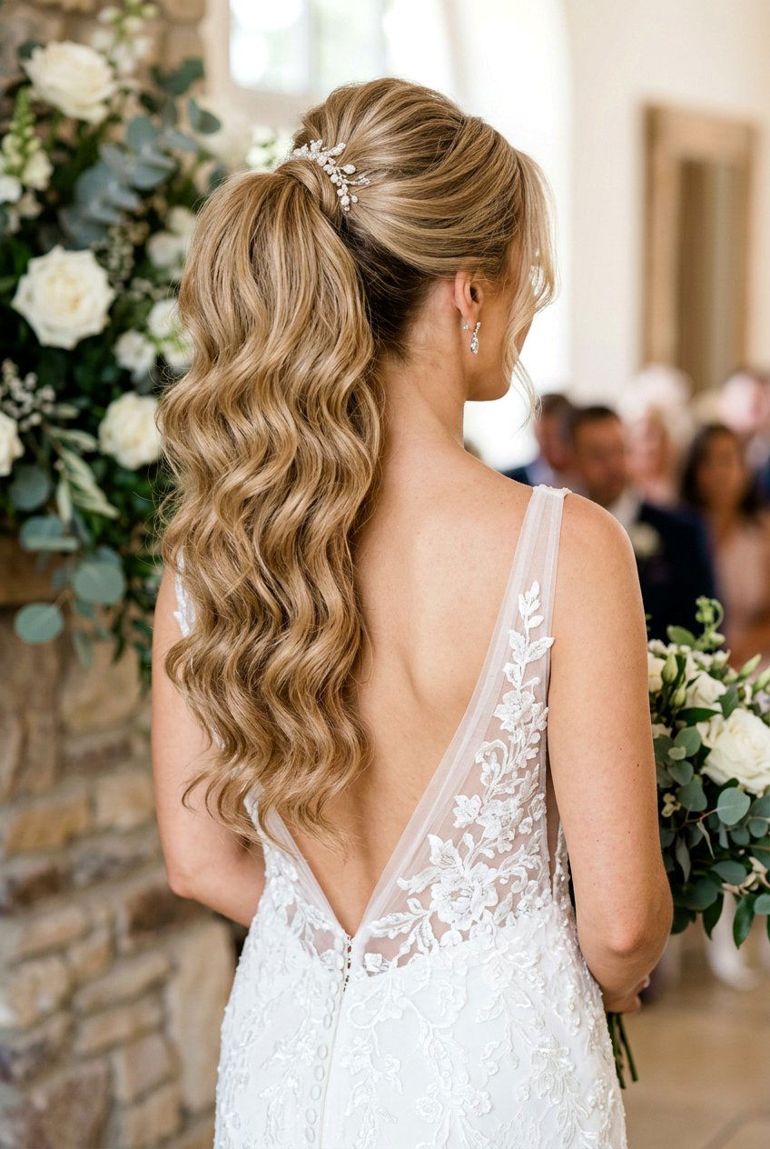Voluminous Ponytail Bridal Hairstyle For Long Hair - 20 voluminous bridal ponytail - 20 voluminous bridal ponytail