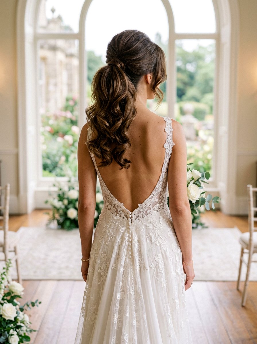 Voluminous Ponytail Shoulder Length Wedding Hair - 20 wedding hairstyles for shoulder length hair - 20 wedding hairstyles for shoulder length hair