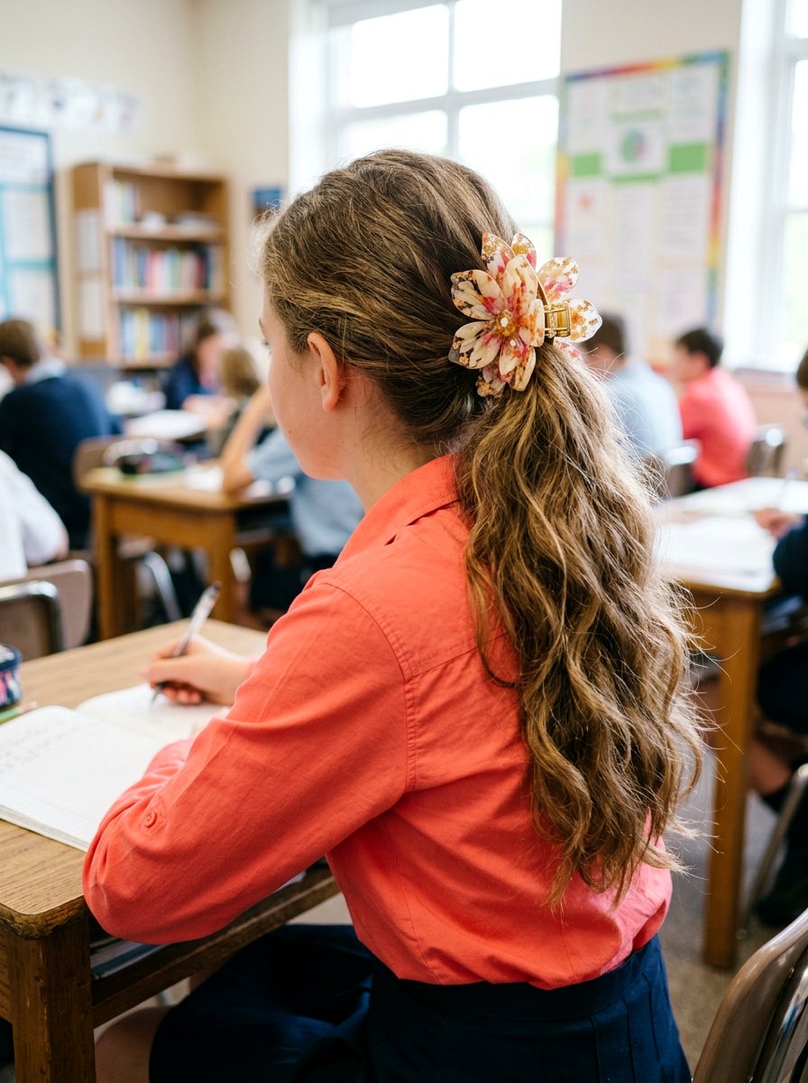Voluminous Ponytail With Statement Clips - 20 simple school hairstyle with clips - 20 simple school hairstyle with clips