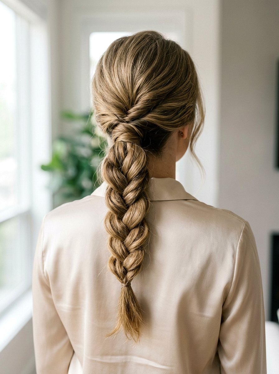 Voluminous Rope Braid Low Ponytail - 20 rope braid low ponytail - 20 rope braid low ponytail