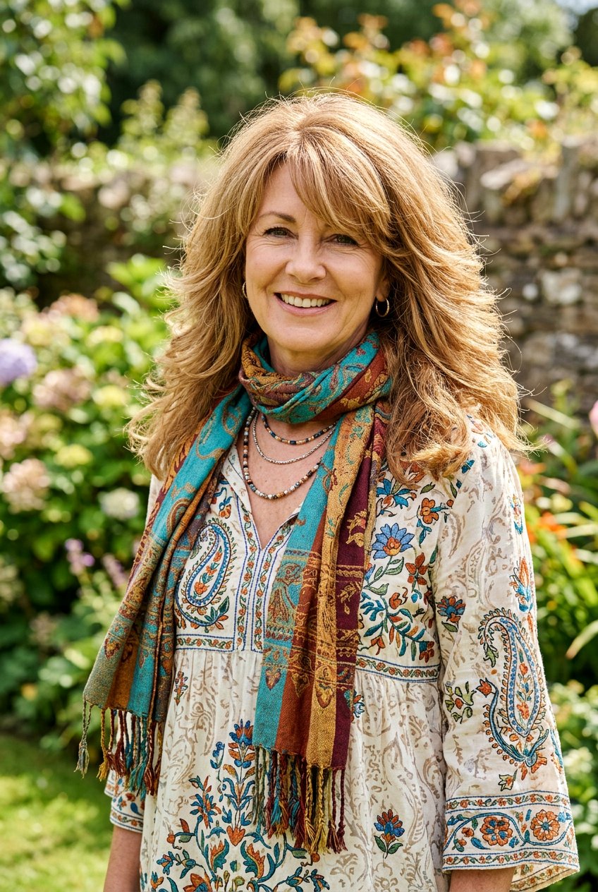 Voluminous Shag With Side Swept Bangs - 20 side swept fringe for women over 50 - 20 side swept fringe for women over 50