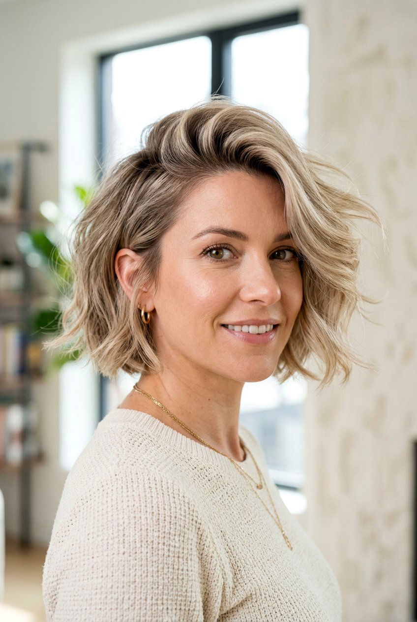 Voluminous Side Part Short Hair - 20 easy hairstyles for short hair - 20 easy hairstyles for short hair