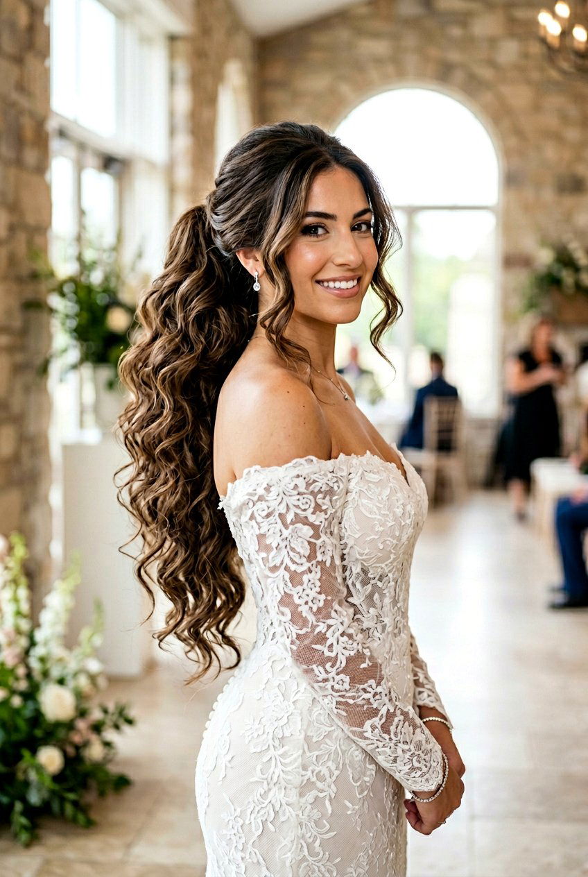 Voluminous Side Ponytail With Hair Extensions - 20 elegant bridal side ponytail - 20 elegant bridal side ponytail