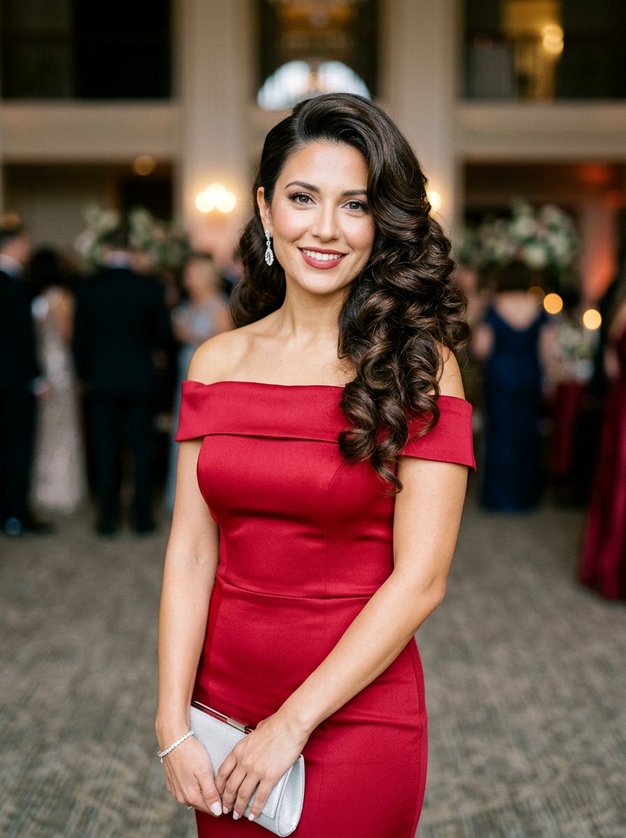 Voluminous Side Swept Curls - 20 prom side swept curls hairstyle - 20 prom side swept curls hairstyle