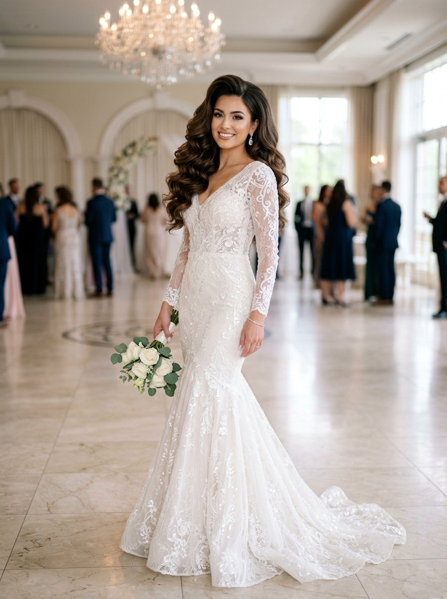 Voluminous Side Swept Curls Bridal - 20 side swept curls for bride - 20 side swept curls for bride